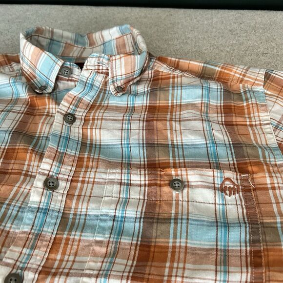 Wolverine Boots Button Up Shirt Mens Medium Plaid Button Collar Roll Sleeve - Picture 8 of 12
